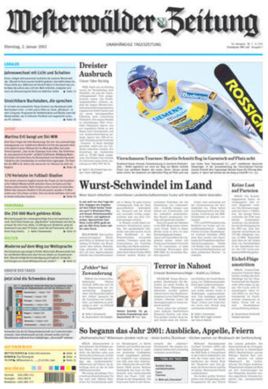 Westerwälder Zeitung vom Dienstag, 02.01.2001