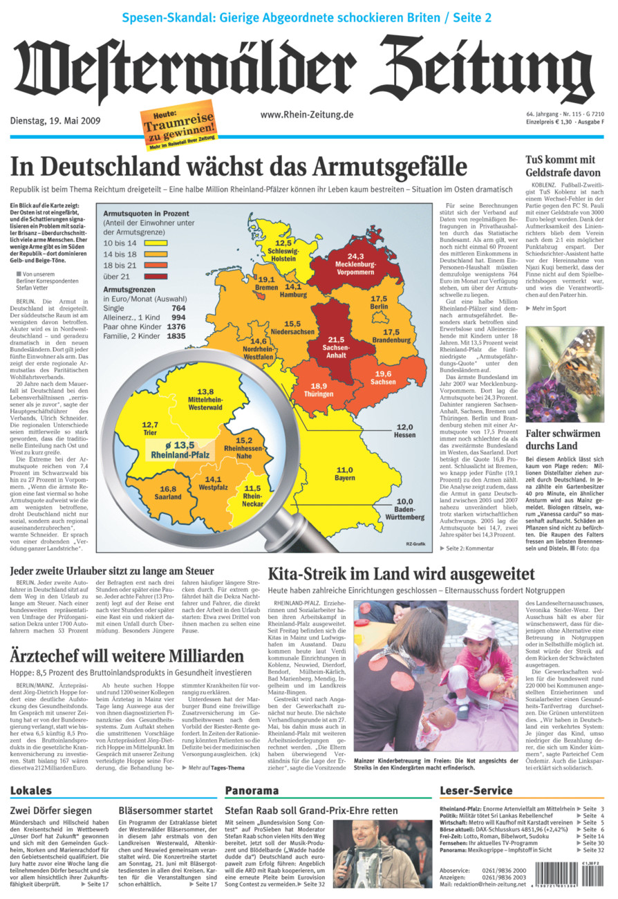 Westerwälder Zeitung vom Dienstag, 19.05.2009