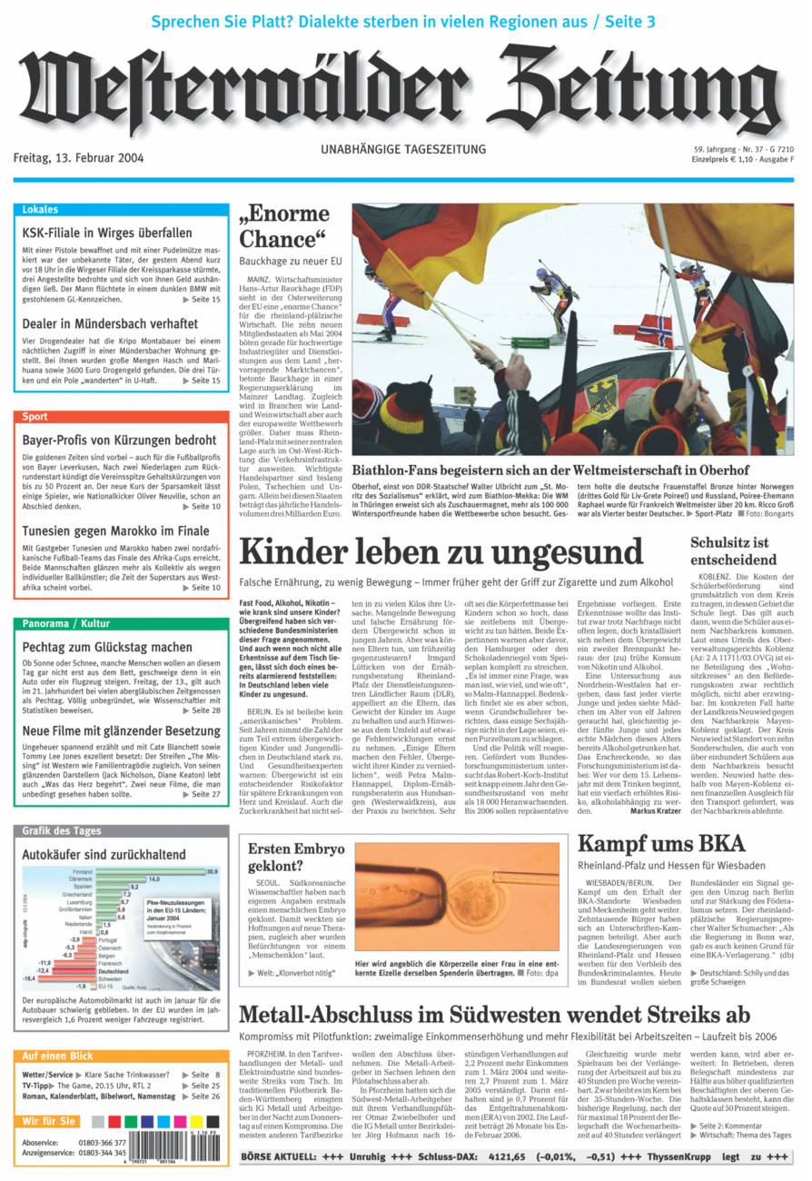 Westerwälder Zeitung vom Freitag, 13.02.2004