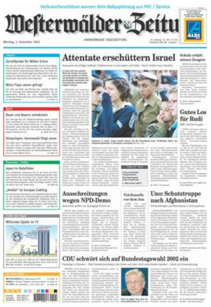 Westerwälder Zeitung vom Montag, 03.12.2001