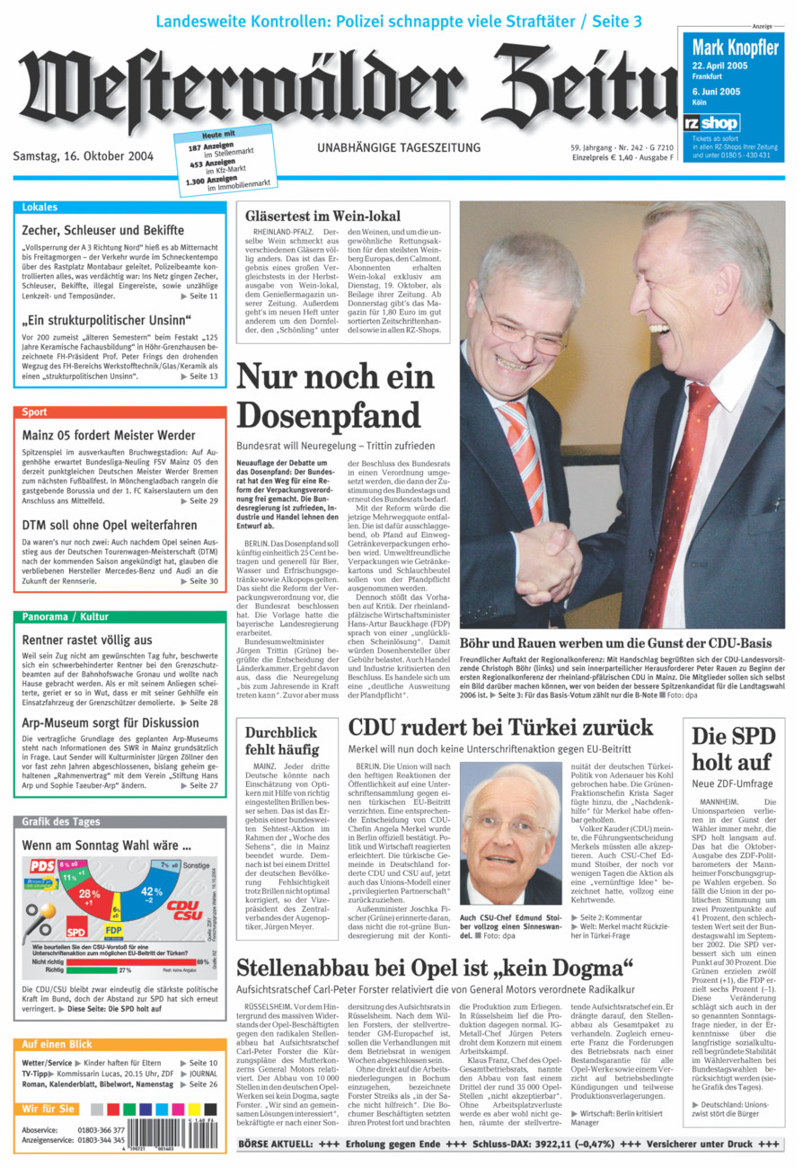 Westerwälder Zeitung vom Samstag, 16.10.2004