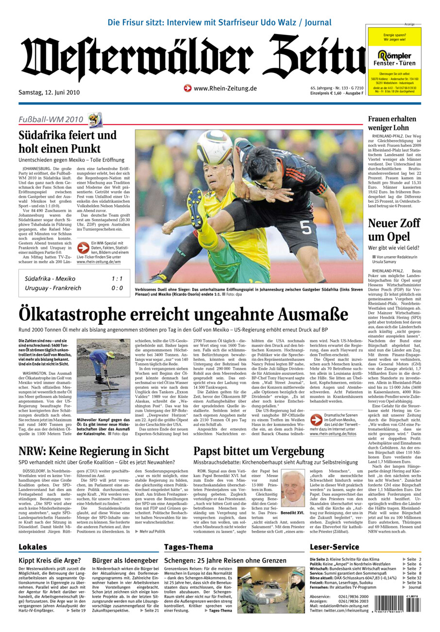 Westerwälder Zeitung vom Samstag, 12.06.2010