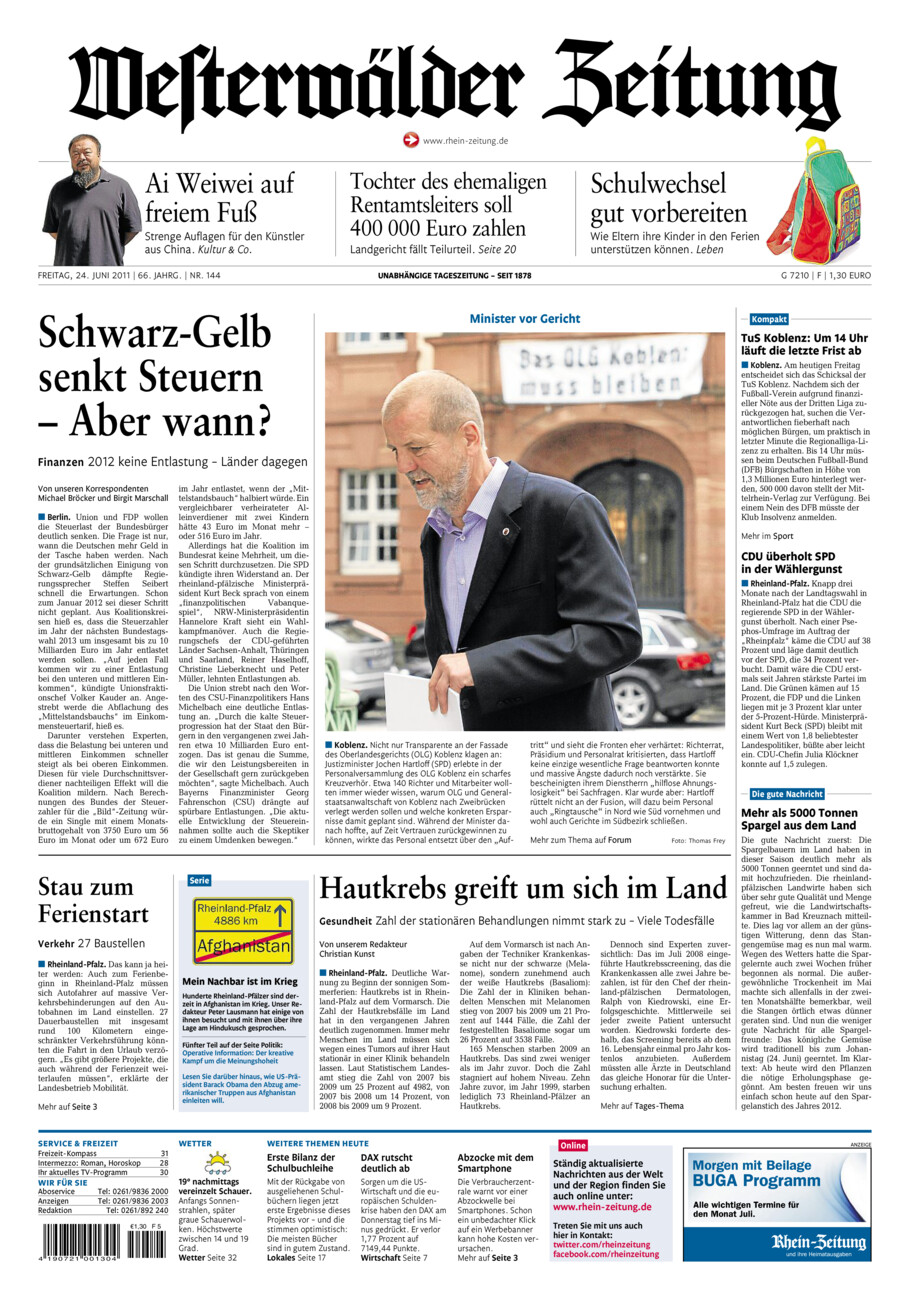 Westerwälder Zeitung vom Freitag, 24.06.2011