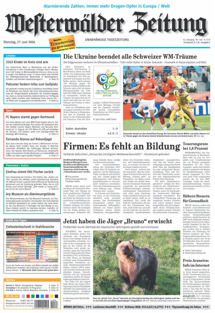 Westerwälder Zeitung vom Dienstag, 27.06.2006