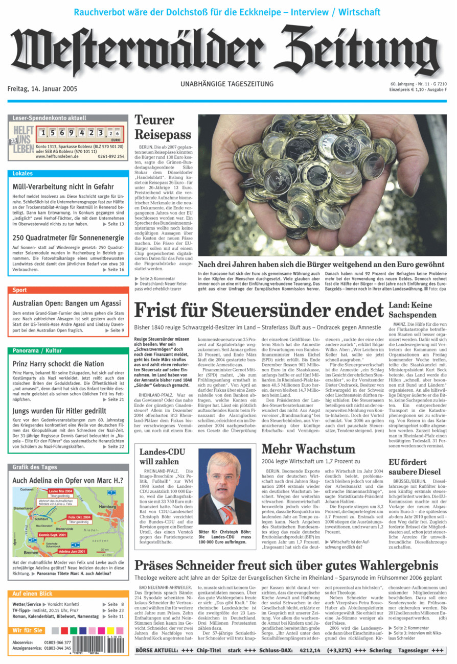 Westerwälder Zeitung vom Freitag, 14.01.2005