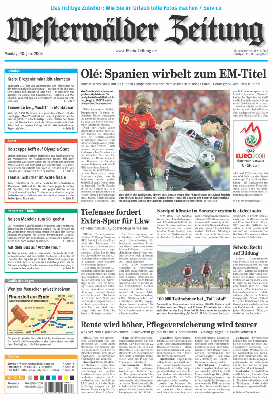 Westerwälder Zeitung vom Montag, 30.06.2008