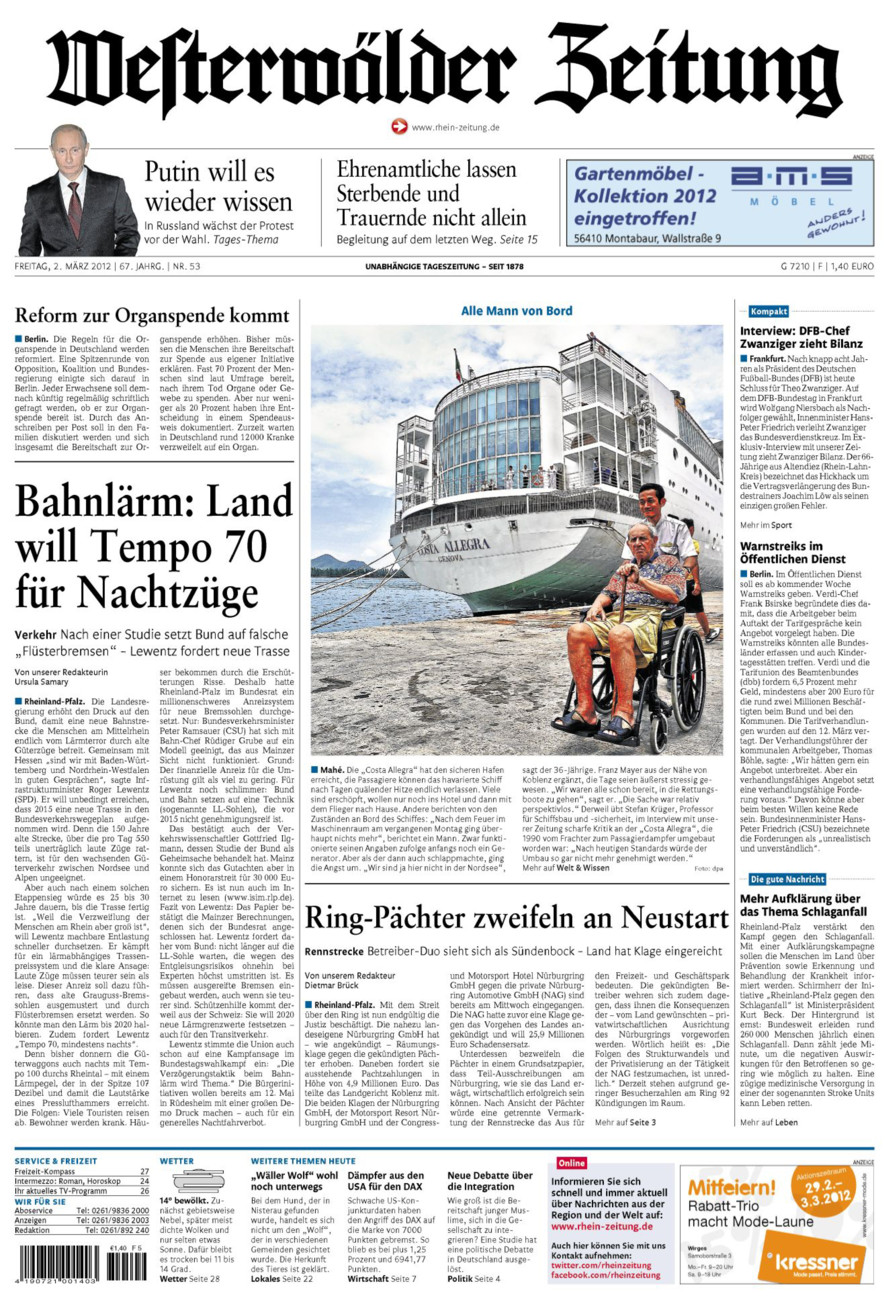 Westerwälder Zeitung vom Freitag, 02.03.2012