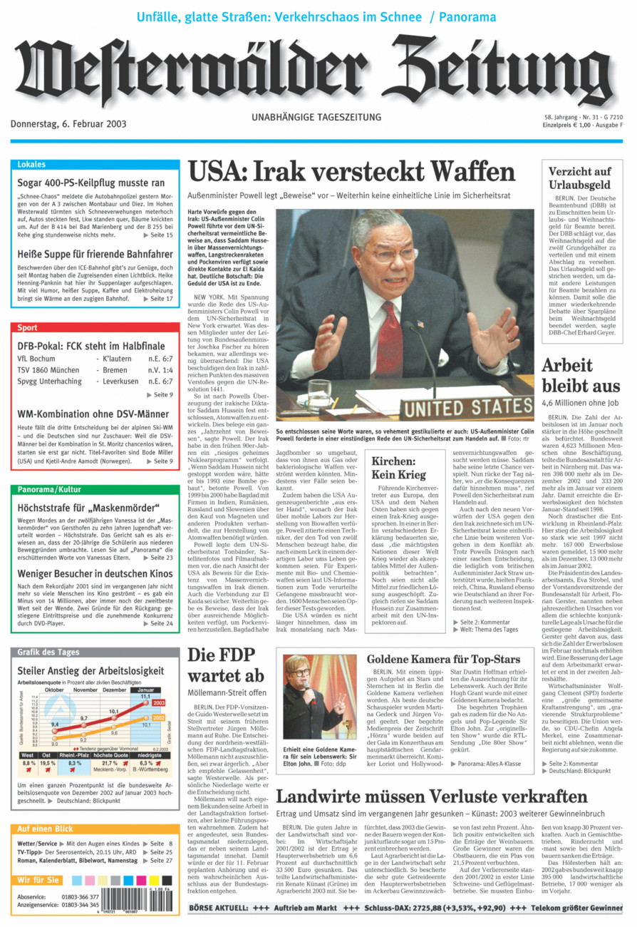 Westerwälder Zeitung vom Donnerstag, 06.02.2003