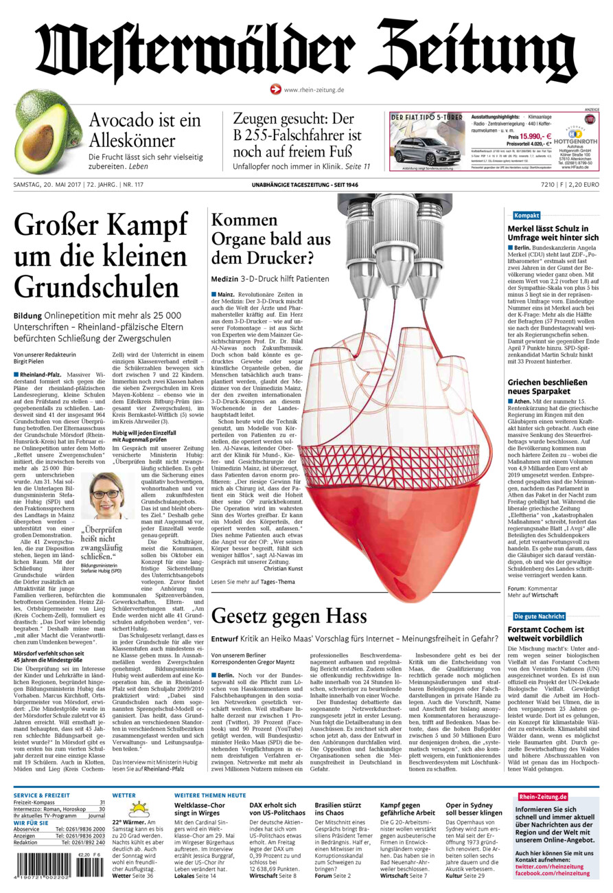 Westerwälder Zeitung vom Samstag, 20.05.2017