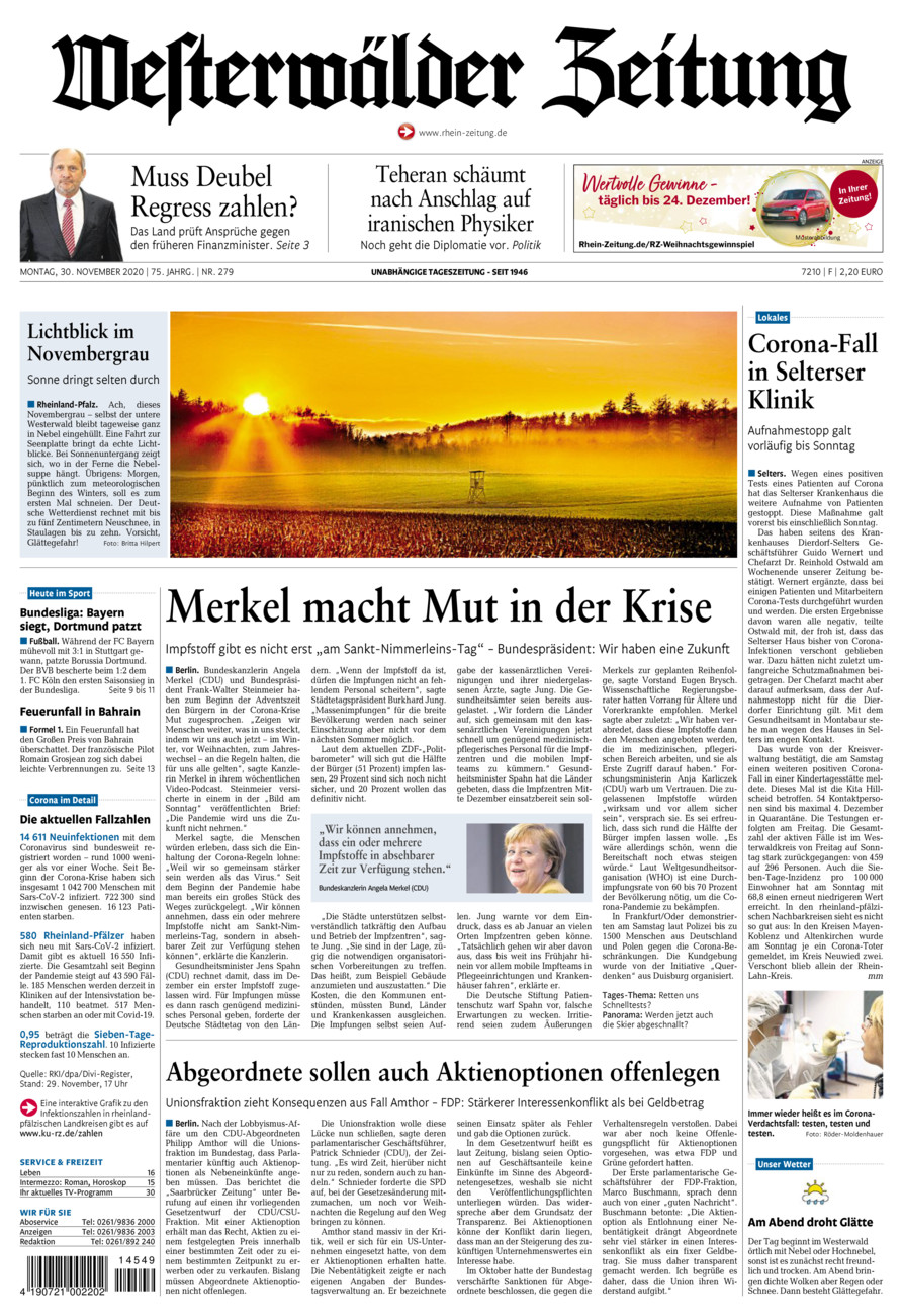 Westerwälder Zeitung vom Montag, 30.11.2020