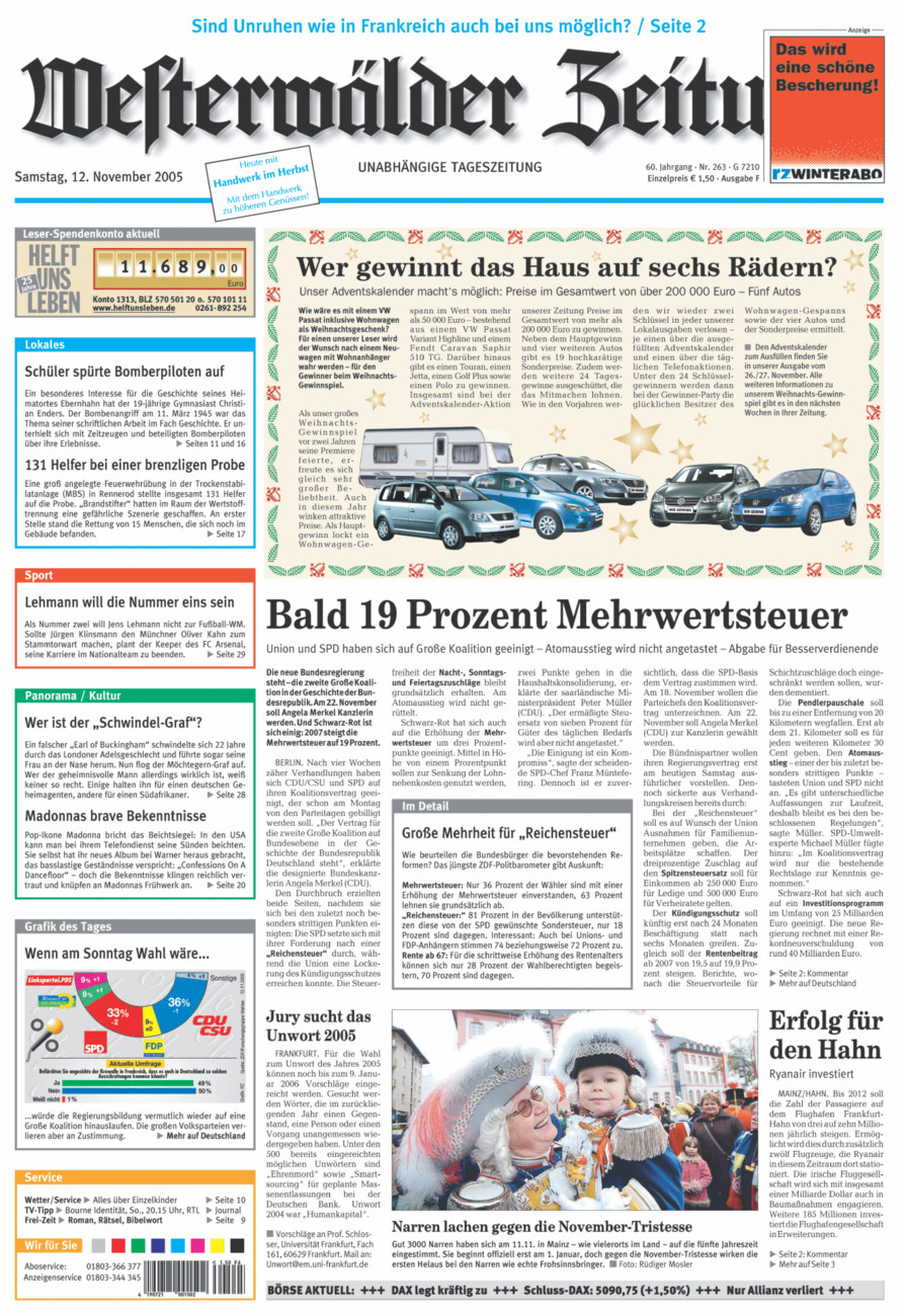 Westerwälder Zeitung vom Samstag, 12.11.2005