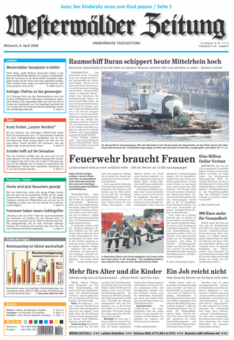 Westerwälder Zeitung vom Mittwoch, 09.04.2008