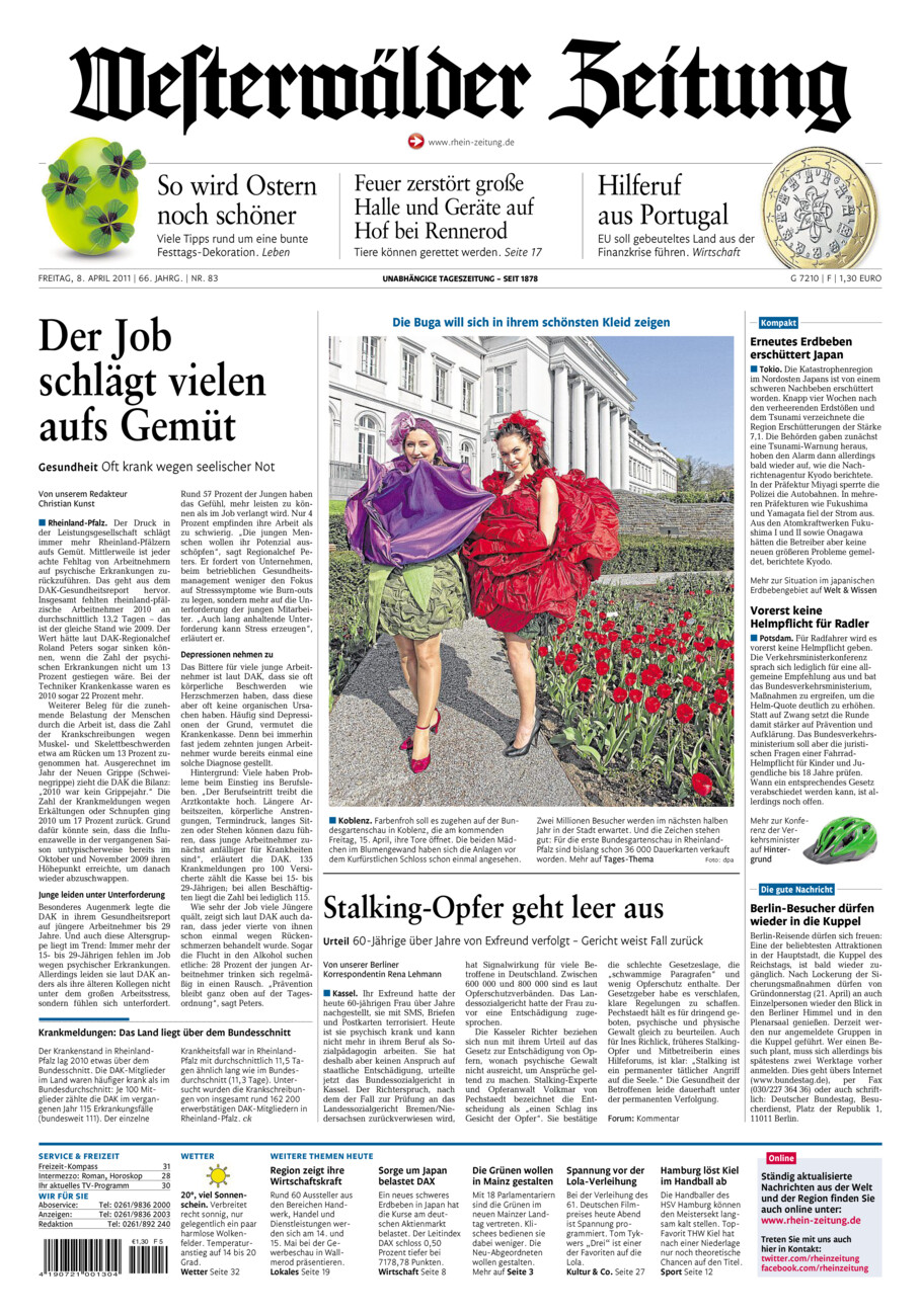 Westerwälder Zeitung vom Freitag, 08.04.2011