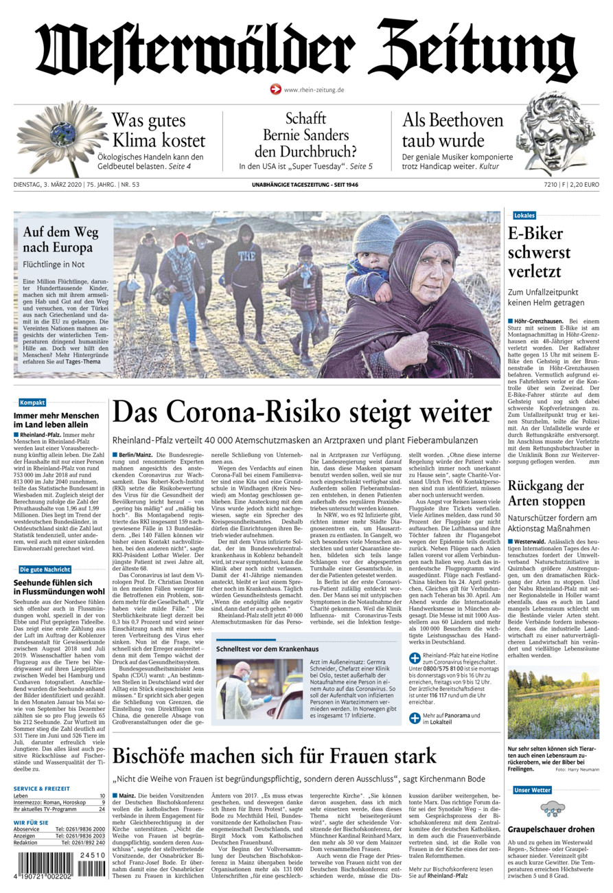 Westerwälder Zeitung vom Dienstag, 03.03.2020