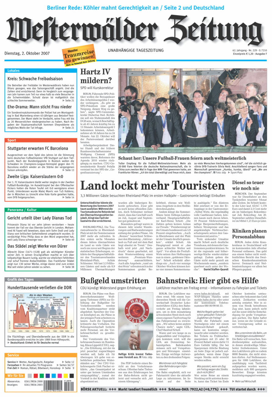 Westerwälder Zeitung vom Dienstag, 02.10.2007