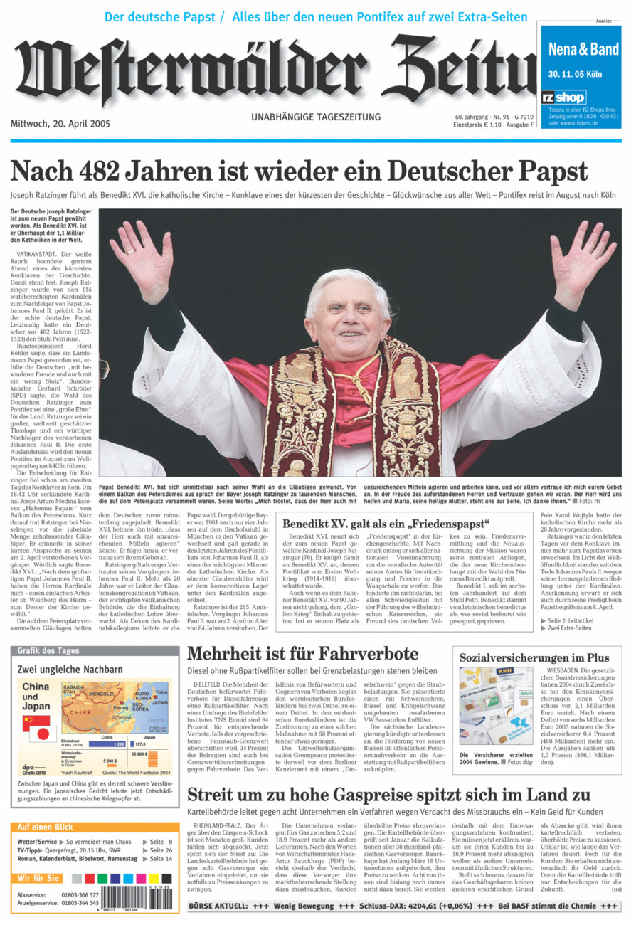 Westerwälder Zeitung vom Mittwoch, 20.04.2005