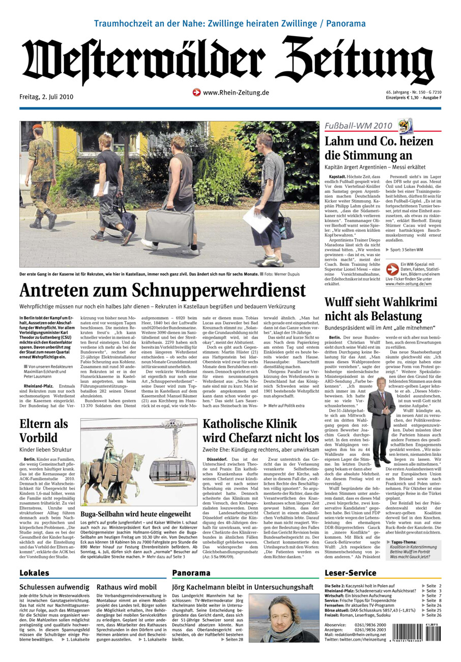 Westerwälder Zeitung vom Freitag, 02.07.2010