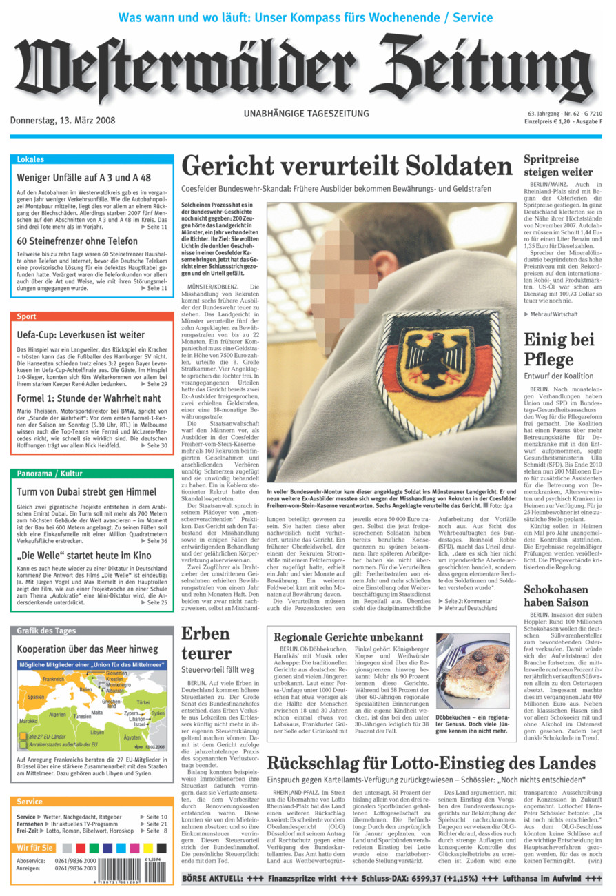 Westerwälder Zeitung vom Donnerstag, 13.03.2008