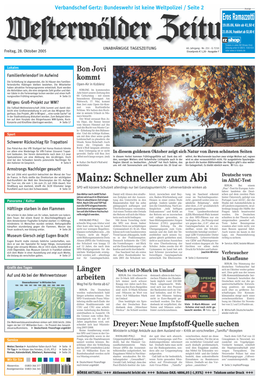 Westerwälder Zeitung vom Freitag, 28.10.2005