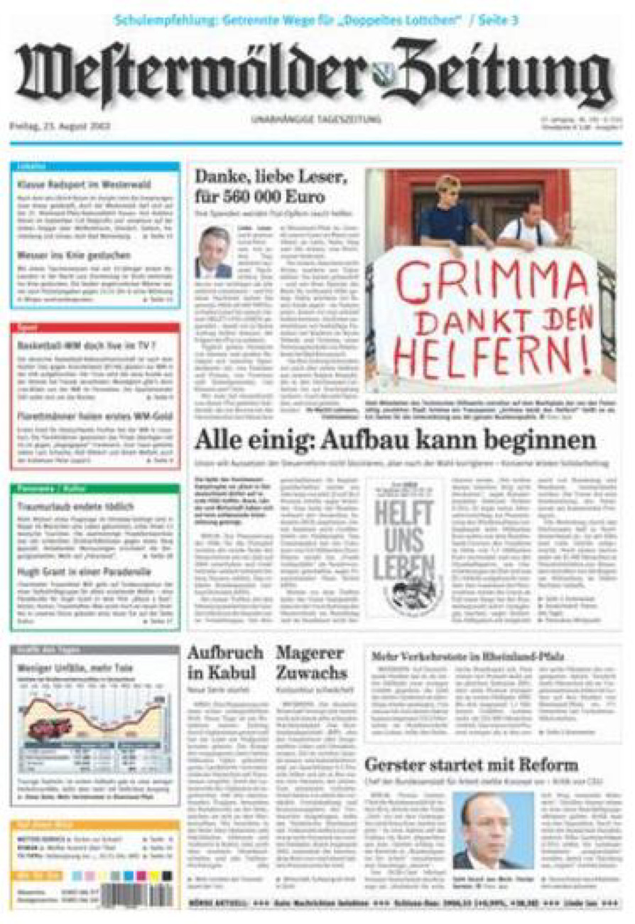 Westerwälder Zeitung vom Freitag, 23.08.2002
