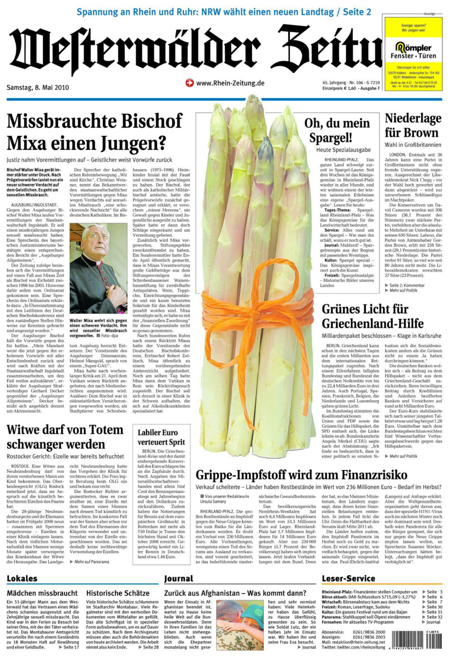 Westerwälder Zeitung vom Samstag, 08.05.2010