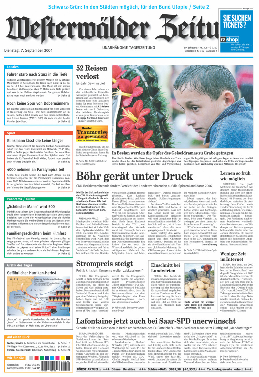 Westerwälder Zeitung vom Dienstag, 07.09.2004