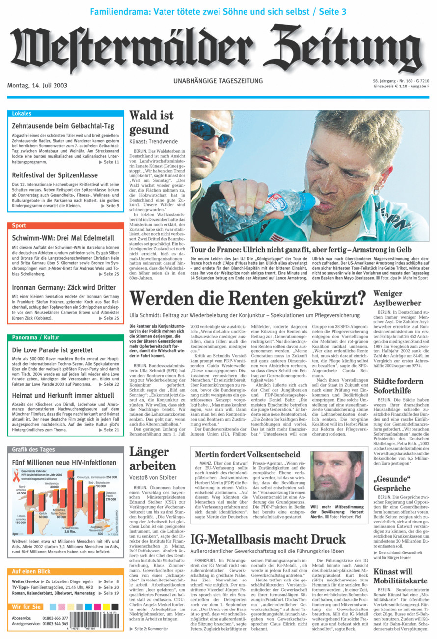Westerwälder Zeitung vom Montag, 14.07.2003