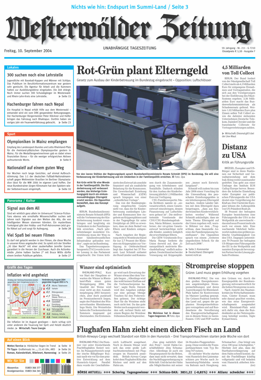 Westerwälder Zeitung vom Freitag, 10.09.2004