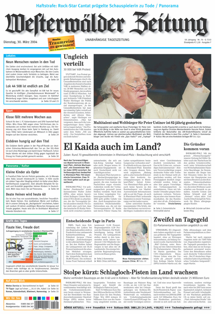Westerwälder Zeitung vom Dienstag, 30.03.2004
