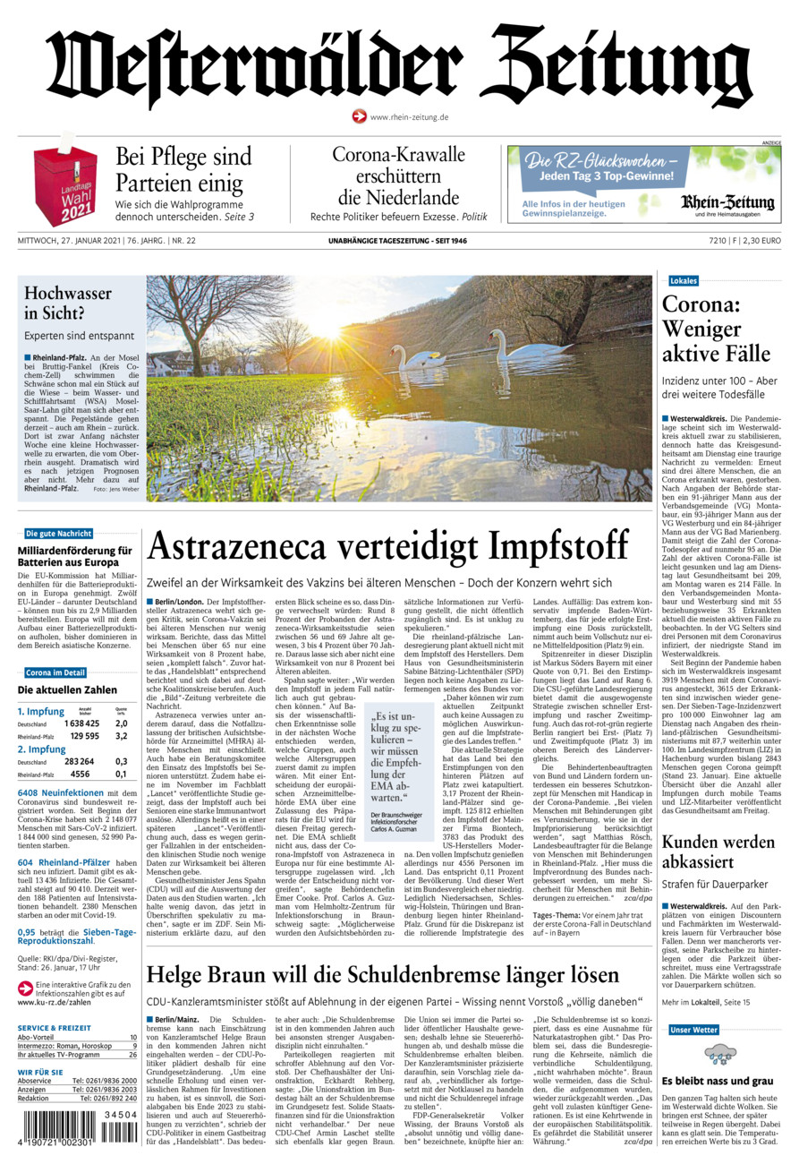 Westerwälder Zeitung vom Mittwoch, 27.01.2021