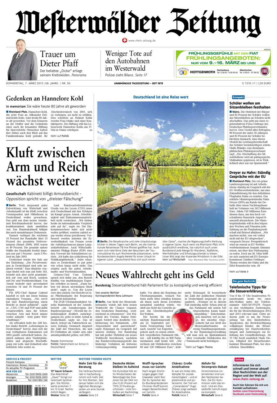 Westerwälder Zeitung vom Donnerstag, 07.03.2013