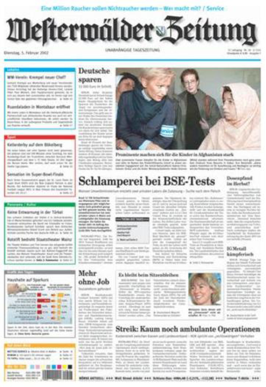 Westerwälder Zeitung vom Dienstag, 05.02.2002