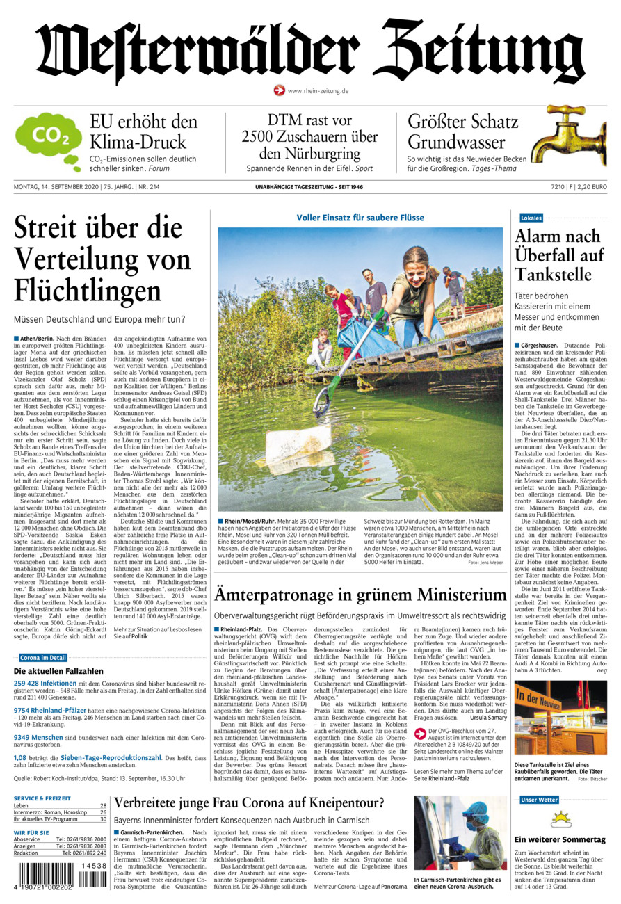 Westerwälder Zeitung vom Montag, 14.09.2020