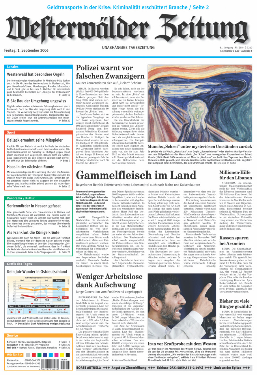Westerwälder Zeitung vom Freitag, 01.09.2006