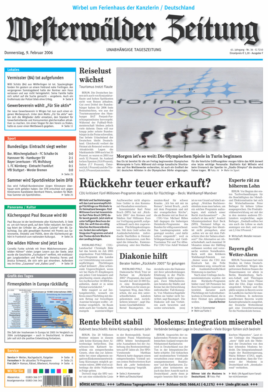 Westerwälder Zeitung vom Donnerstag, 09.02.2006