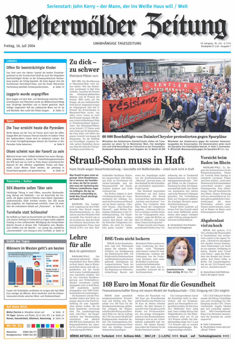 Westerwälder Zeitung vom Freitag, 16.07.2004