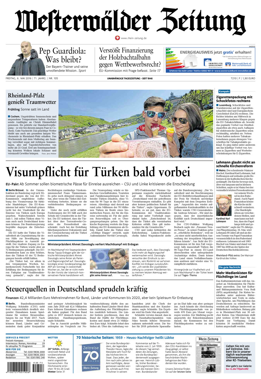 Westerwälder Zeitung vom Freitag, 06.05.2016