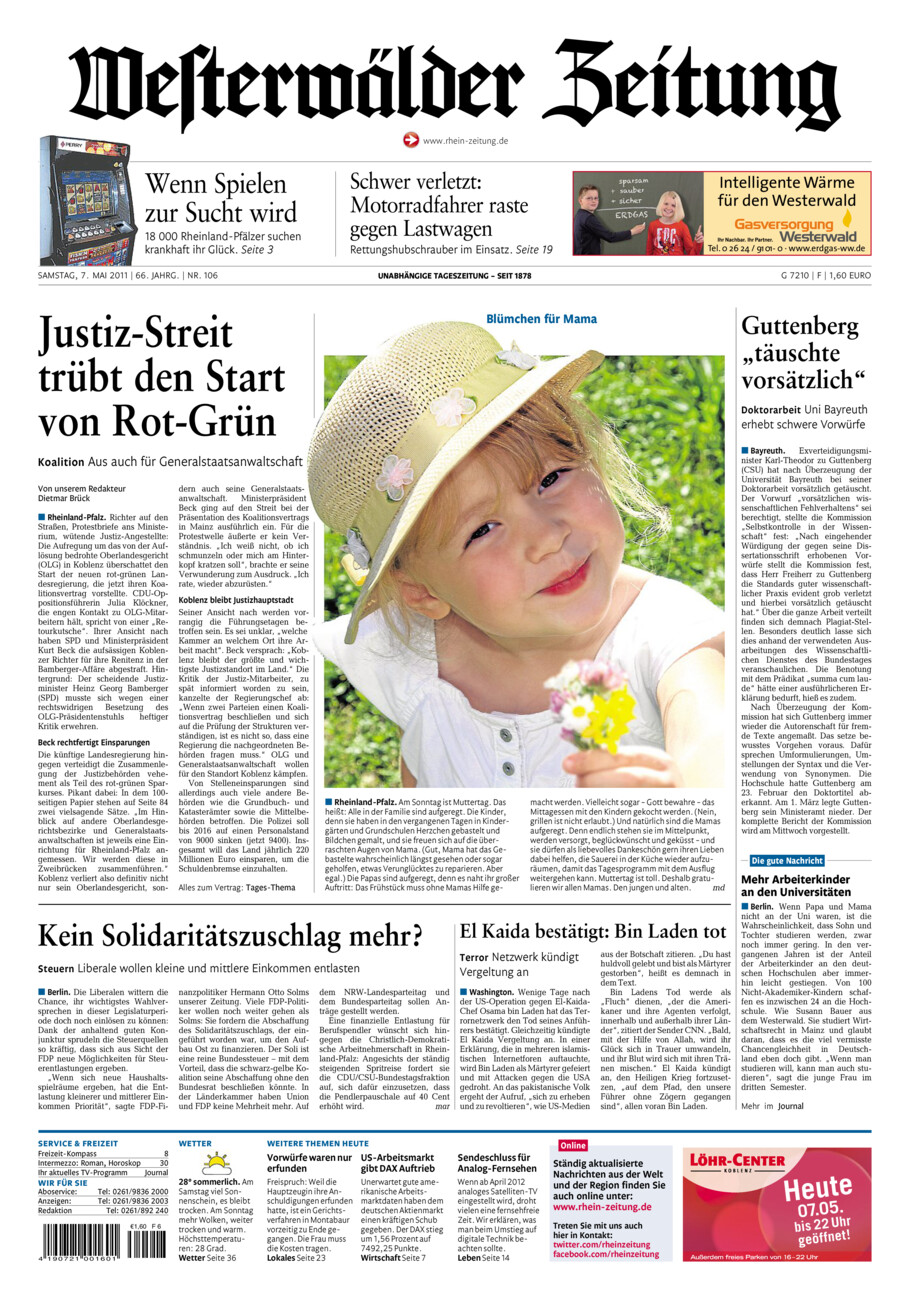 Westerwälder Zeitung vom Samstag, 07.05.2011