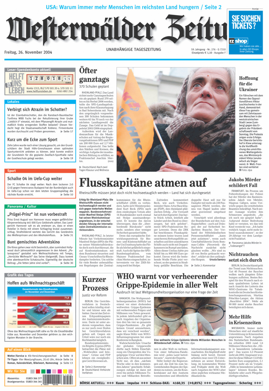 Westerwälder Zeitung vom Freitag, 26.11.2004