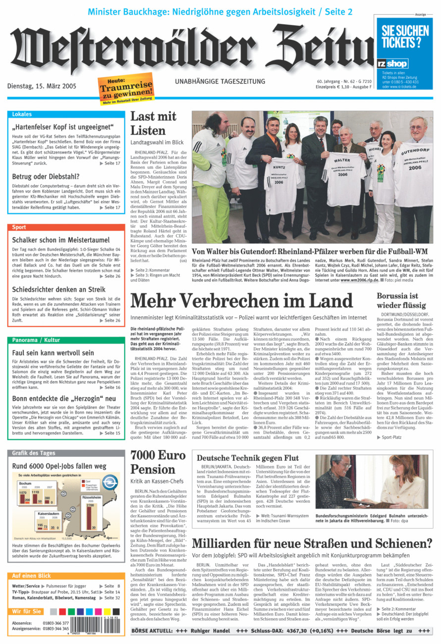 Westerwälder Zeitung vom Dienstag, 15.03.2005