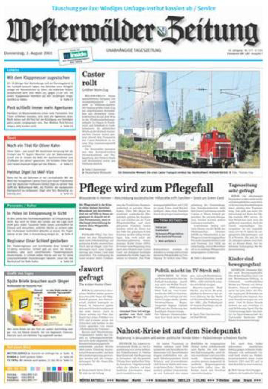 Westerwälder Zeitung vom Donnerstag, 02.08.2001