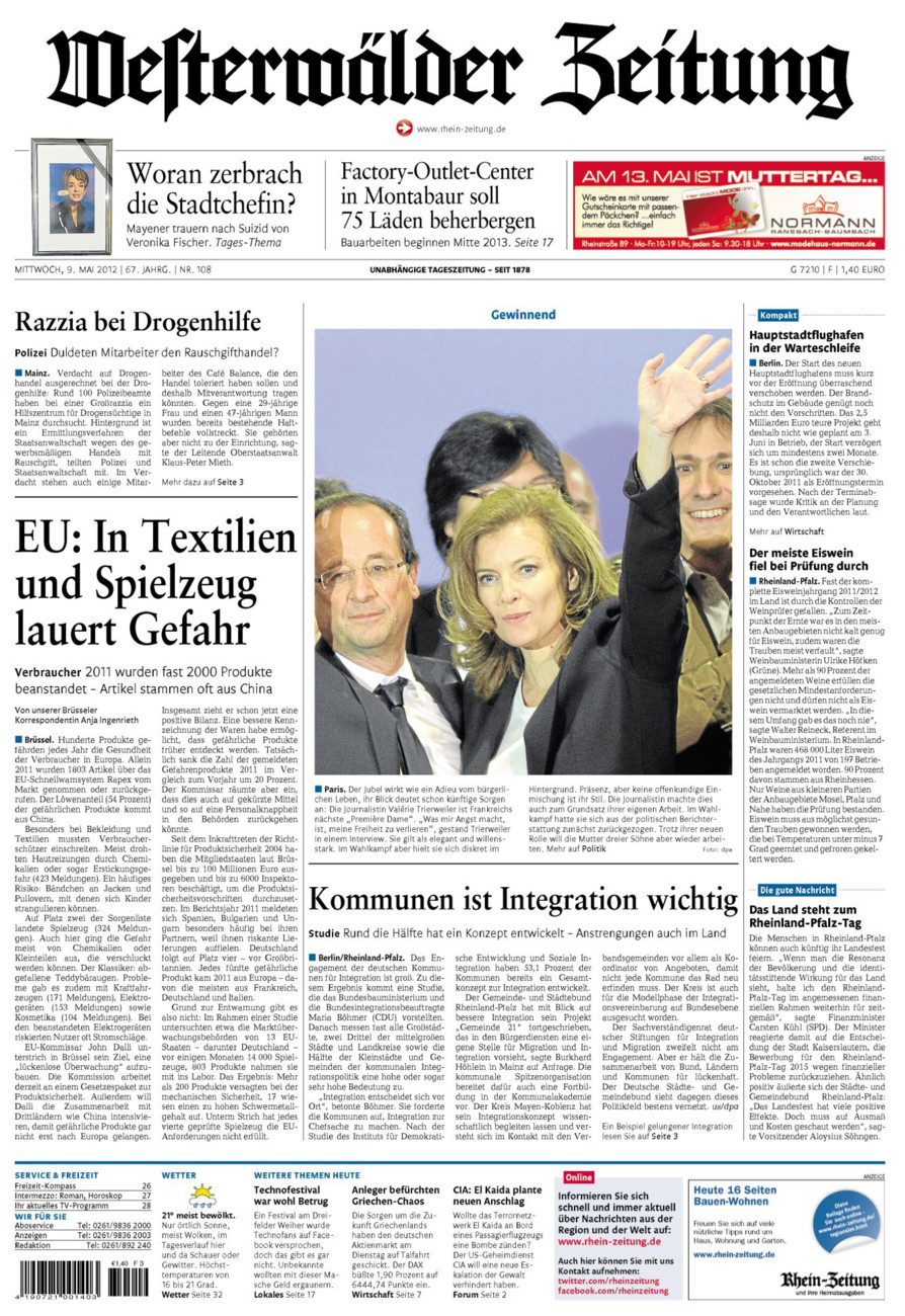 Westerwälder Zeitung vom Mittwoch, 09.05.2012