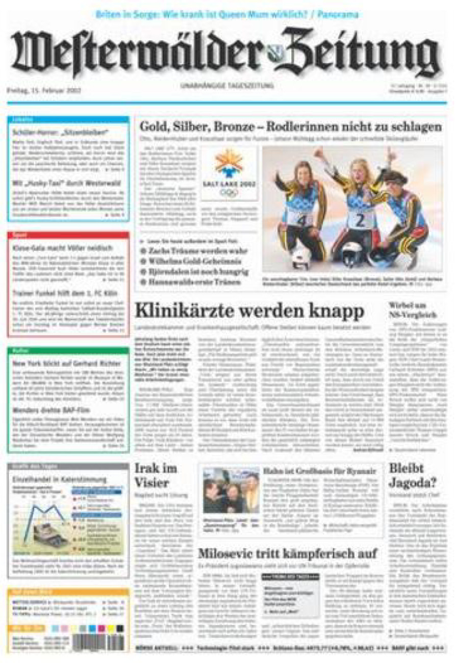 Westerwälder Zeitung vom Freitag, 15.02.2002