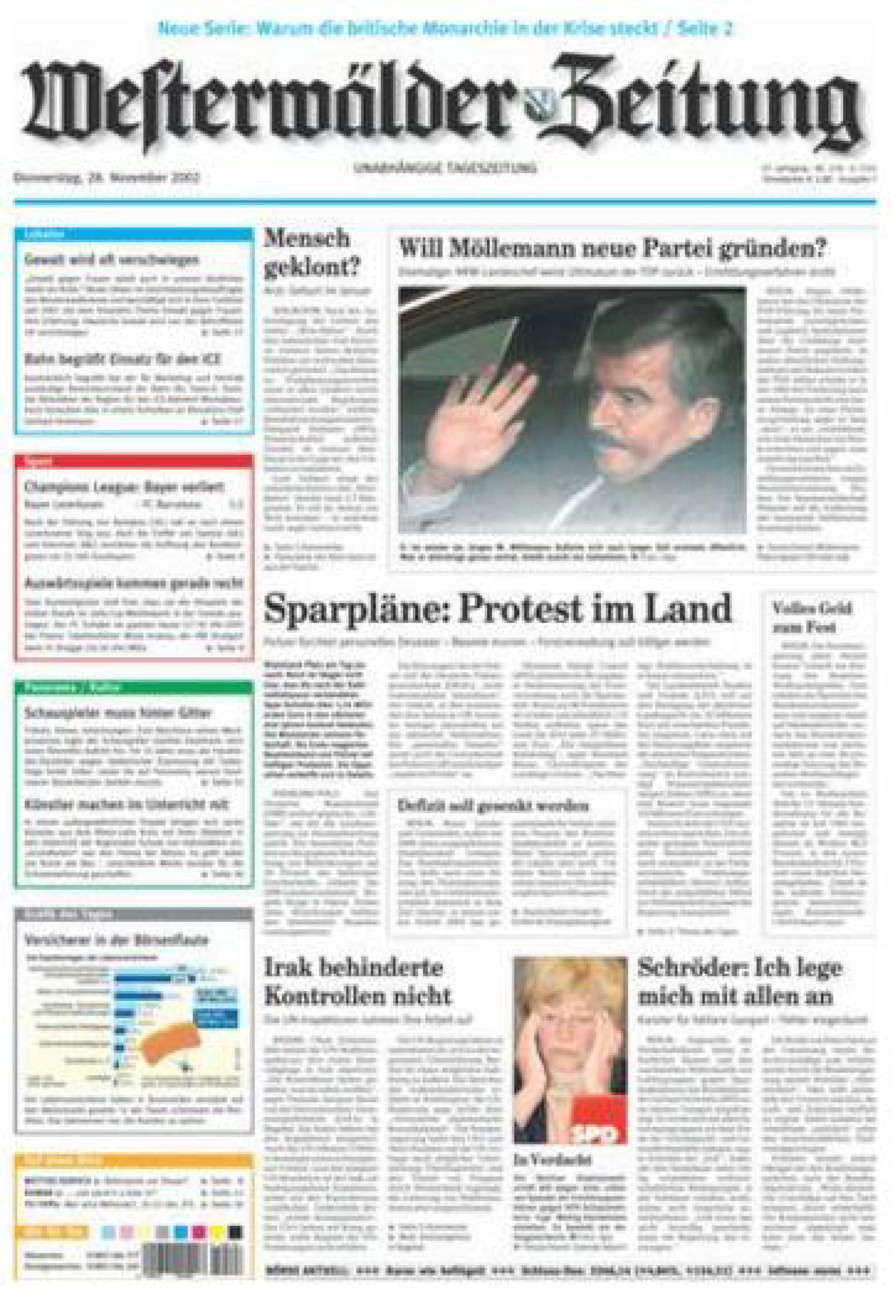 Westerwälder Zeitung vom Donnerstag, 28.11.2002