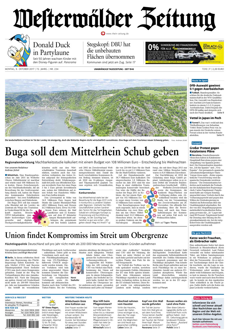 Westerwälder Zeitung vom Montag, 09.10.2017