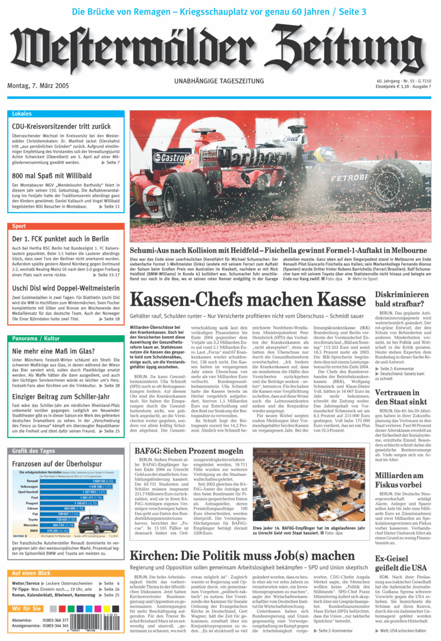 Westerwälder Zeitung vom Montag, 07.03.2005