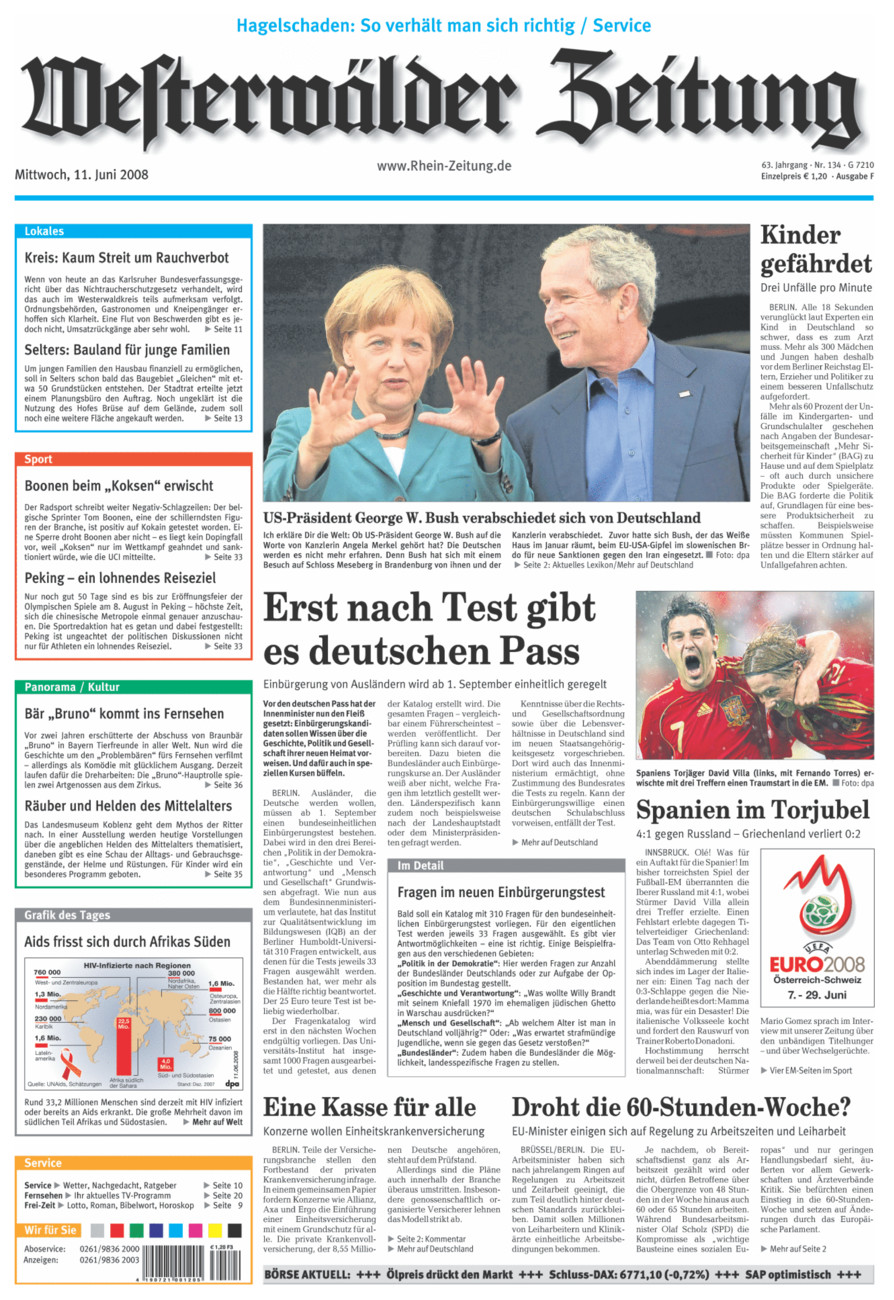 Westerwälder Zeitung vom Mittwoch, 11.06.2008