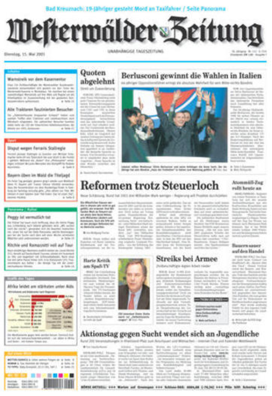 Westerwälder Zeitung vom Dienstag, 15.05.2001