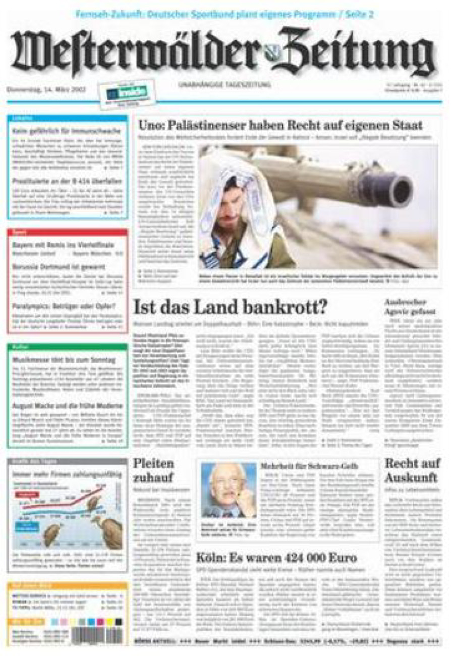 Westerwälder Zeitung vom Donnerstag, 14.03.2002