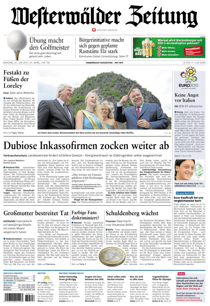 Westerwälder Zeitung vom Dienstag, 26.06.2012